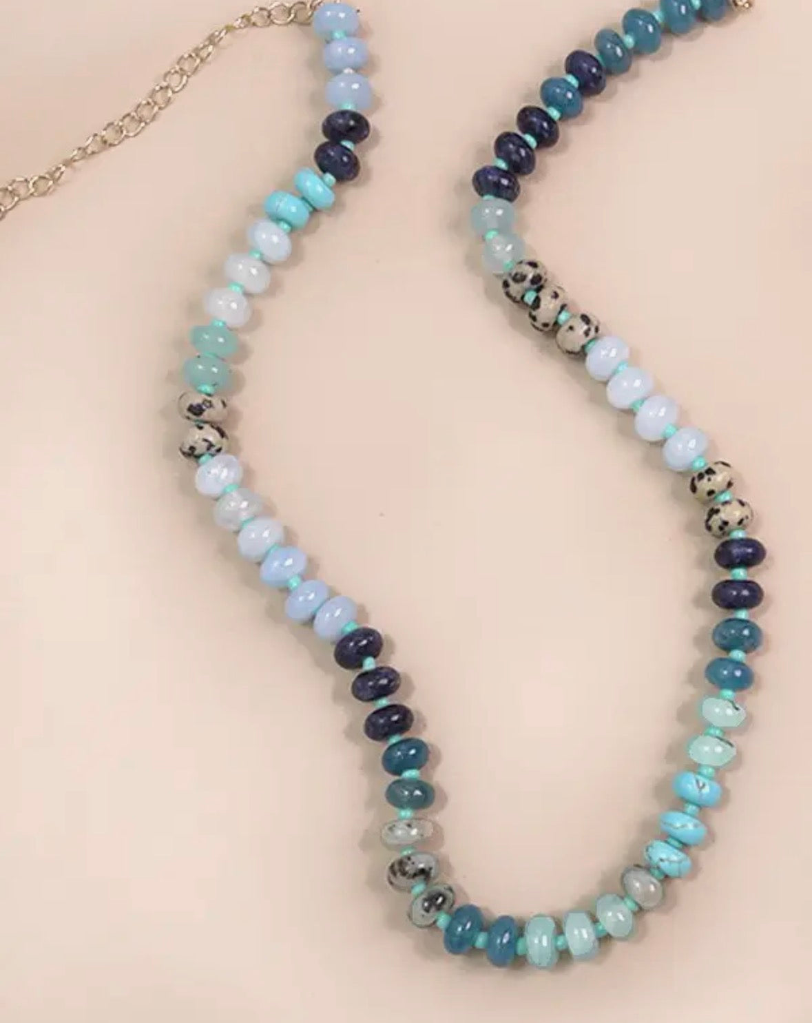 Natural Glass Beaded Necklace